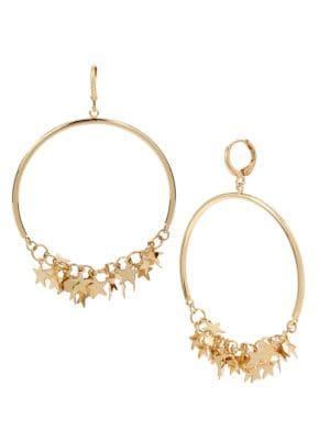 Bcbgeneration Goldtone Starry Charm Gypsy Hoop Earrings
