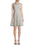 Gabby Skye Dot-print Sleeveless A-line Dress