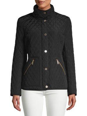 Michael Michael Kors Stand-collar Diamond-quilt Coat