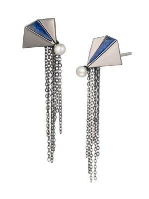Carolee Amelia 6mm Freshwater Pearl Chain Drop Earrings