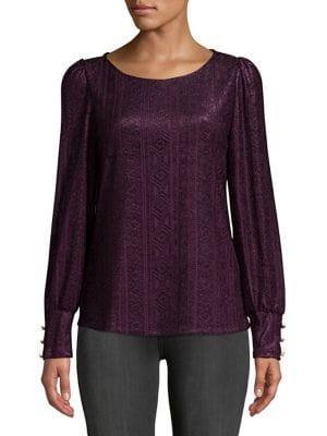 Ivanka Trump Printed Puff-sleeve Top