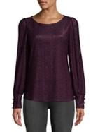 Ivanka Trump Printed Puff-sleeve Top