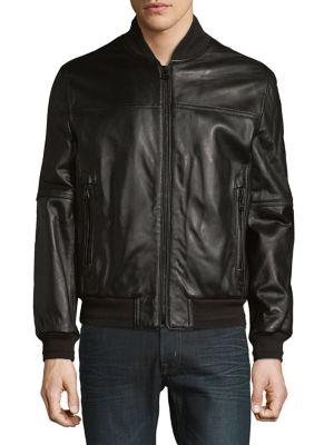 Marc New York Leather Bomber Jacket