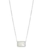 Nadri Emerald-cut Mother-of-pearl And Cubic Zirconia Pendant Necklace