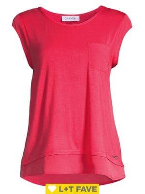 Calvin Klein Tiered-hem Pocket Tee