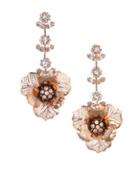 Badgley Mischka Crystal Flower Drop Earrings