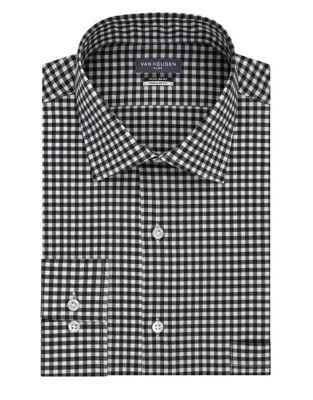 Van Heusen Big Tek-fit Checkered Dress Shirt