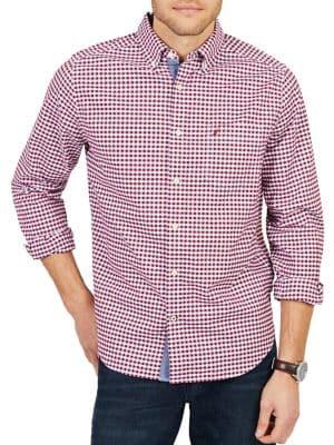 Nautica Classic-fit Oxford Gingham Stretch Shirt