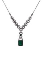 Ralph Lauren Crystal Chain Loop Pendant Necklace