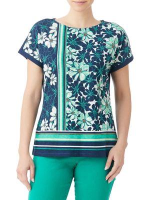 Olsen Urban Bloom Modern Floral Cotton Tee