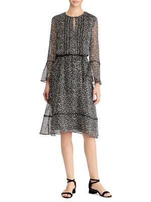 Lauren Ralph Lauren Petite Ruffle-trim Georgette Dress