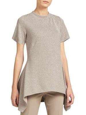 Dkny Lurex Draped Flounce Top