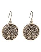 Lucky Brand Goldtone Pave Crystal Disc Earrings