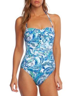 Lauren Ralph Lauren Fiesta Paisley One-piece Bandeau Swimsuit