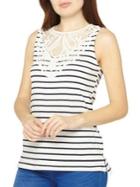 Dorothy Perkins Sleeveless Lace Striped Top