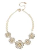Miriam Haskell Crystal And Faux Pearl Statement Necklace