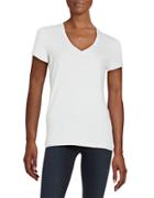 Lord & Taylor Solid V-neck Tee