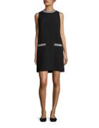 Karl Lagerfeld Paris Houndstooth-accented Shift Dress