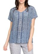 Nic+zoe Printed Short-sleeve Blouse