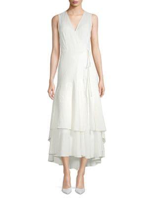 Calvin Klein Tiered Wrap Midi Dress