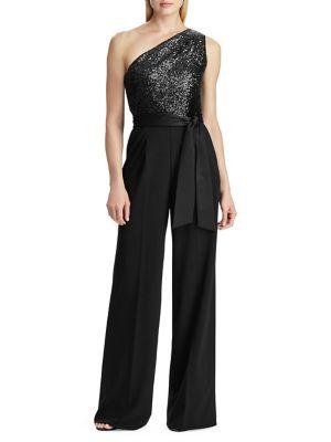 Lauren Ralph Lauren Sequined-bodice One-shoulder Jumpsuit