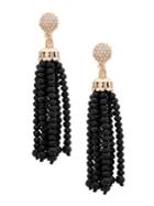 Anne Klein Goldtone & Crystal Beaded Tassel Earrings