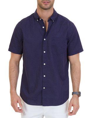 Nautica Classic Fit Dot Print Cotton Shirt