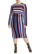 Rachel Rachel Roy Plus Metallic-stripe Pencil Skirt