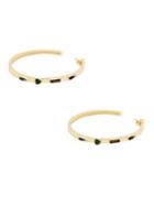 Sole Society Goldtone And Multicolored Stone Hoop Earrings