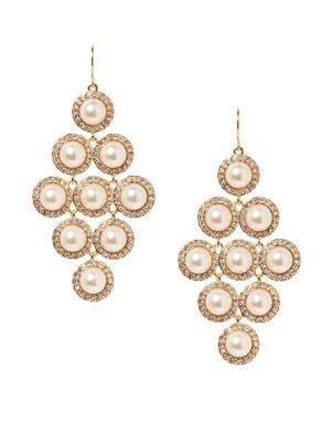 Vince Camuto Daytime Capsule Faux Pearl & Crystal Drop Earrings