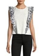 Design Lab Embroidered Sleeveless Top