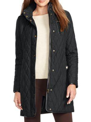 Lauren Ralph Lauren Petite Faux-leather Trim Quilted Jacket