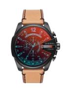 Diesel Mega Chief Chronograph Leather-strap Watch