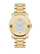 Movado Bold Bold Luxe Crystal & Goldtone Ip Stainless Steel Bracelet Watch