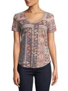Lucky Brand Multicolored Printed Top