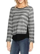 Vince Camuto Daybreak Striped Mix-media Top