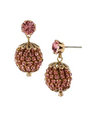 Miriam Haskell Sparkle Sphere Fireball Crystal Drop Earrings