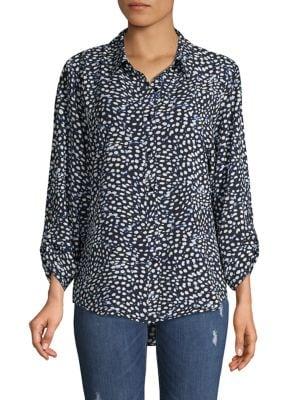 Jones New York Printed High-low Shirt