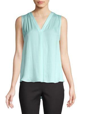 Vince Camuto Petite V-neck Ruffle Tank