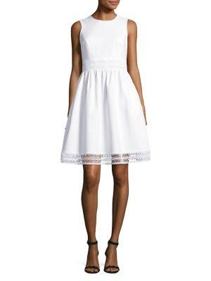 Calvin Klein Spiral-eyelet Fit-&-flare Dress