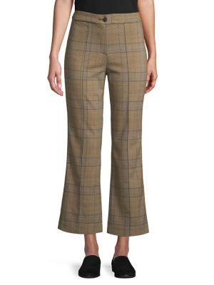 Imnyc Isaac Mizrahi Flared Plaid Ankle Pants