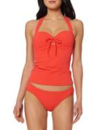 Jessica Simpson Textured Tied-front Halter Swim Top