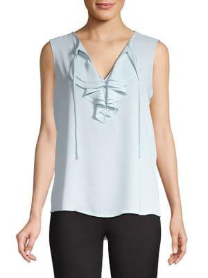 Karl Lagerfeld Paris Ruffle V-neck Top