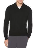 Perry Ellis Cable Knit Shawl Collar Long Sleeve Sweater