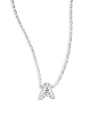 Nadri Sterling Silver Initial Necklace