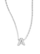 Nadri Sterling Silver Initial Necklace