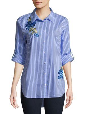 Calvin Klein Striped Long-sleeve Button-down Shirt
