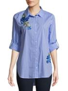 Calvin Klein Striped Long-sleeve Button-down Shirt