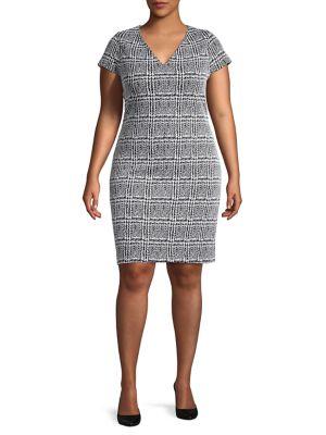 Michael Michael Kors Plus Plaid Knee-length Dress