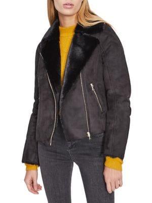 Miss Selfridge Faux-shearling Biker Jacket